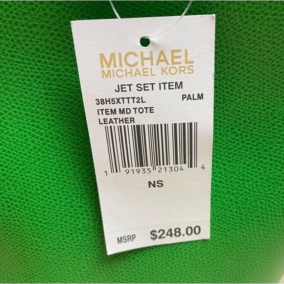 Michael Kors MK Jet Set Travel Tote Multifunction Green Hard Shell Medium NEW - Picture 16 of 16